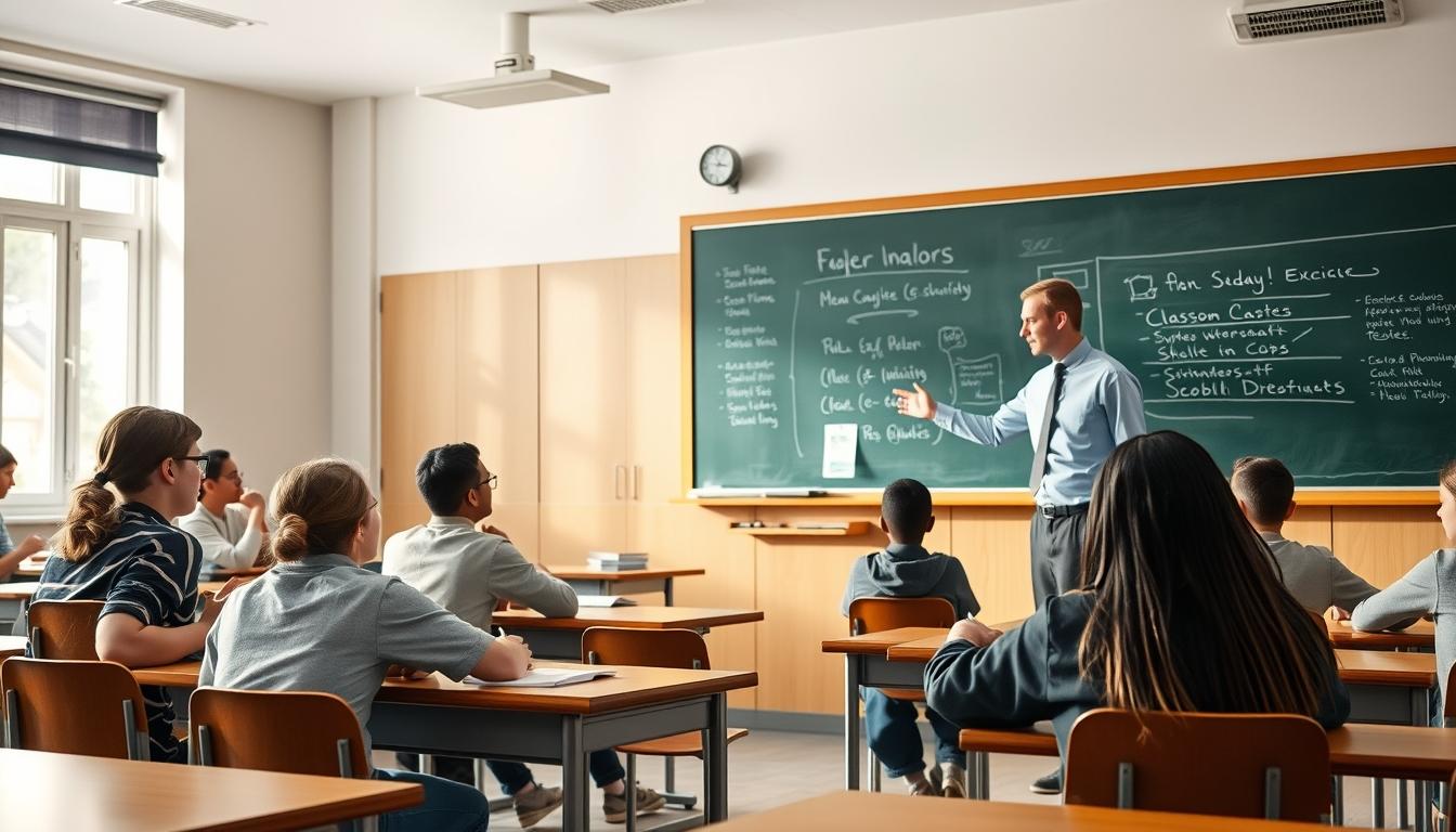 Student using learning strategies while studying